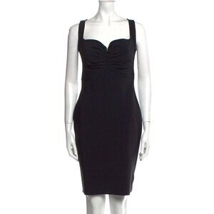 Chiara Boni Dress 14 Black Midi Bodycon Neutral Gala Formal LBD Old Money Luxury